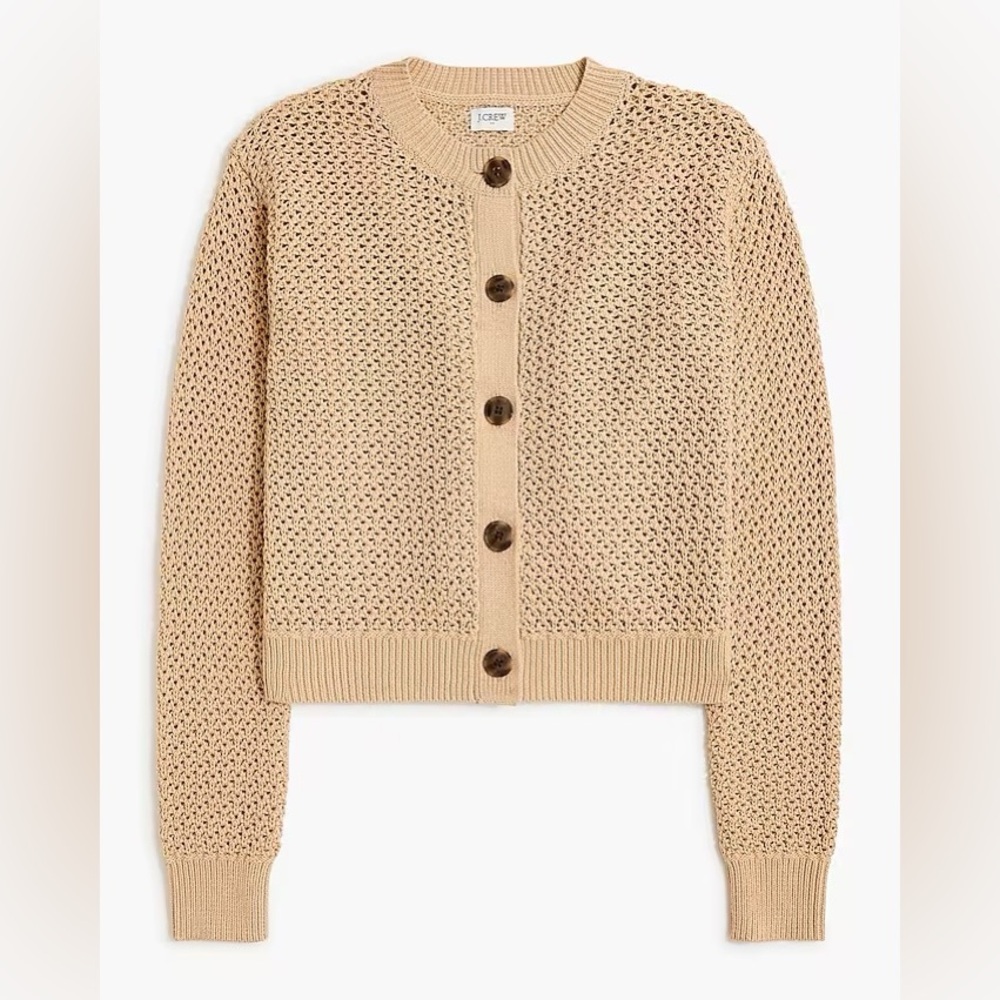 J.Crew Crochet Cardigan Sweater - Dark Beechwood